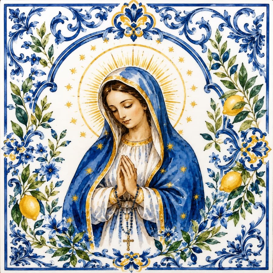 Madonna Blue Tile