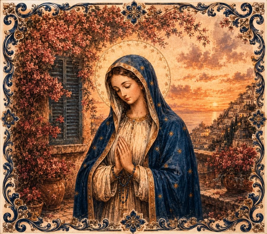 Sunset Madonna Tile